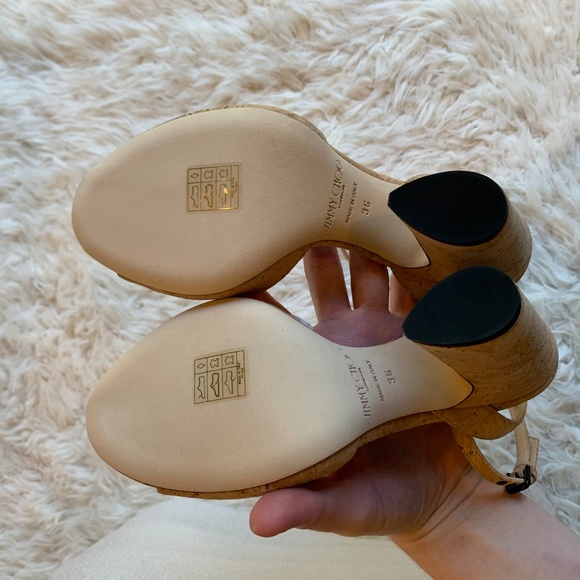 Jimmy Choo Miranda 100 Cork Sandal Pumps Heel - Picture 8 of 8